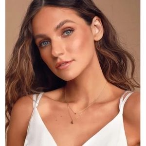 NWT SHASHI Luna Lariat 18KT Gold Layered Necklace